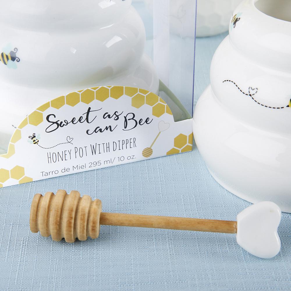 Sweet as Can Bee Ceramic Honey Pot with Wooden Dipper - Large Alternate Image 2, Kate Aspen | Honey Pot