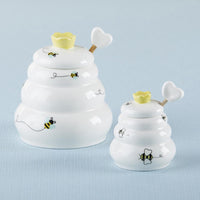 Thumbnail for Sweet as Can Bee Ceramic Honey Pot with Wooden Dipper - Large Alternate Image 3, Kate Aspen | Honey Pot