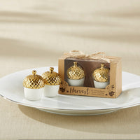 Thumbnail for Gold Dipped Ceramic Acorn Salt & Pepper Shaker