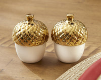 Thumbnail for Gold Dipped Ceramic Acorn Salt & Pepper Shaker