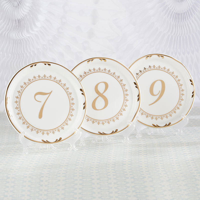 Tea Time Vintage Plate Table Numbers (7-12) Main Image, Kate Aspen | Table Numbers