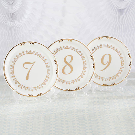 Tea Time Vintage Plate Table Numbers (7-12) Main Image, Kate Aspen | Table Numbers