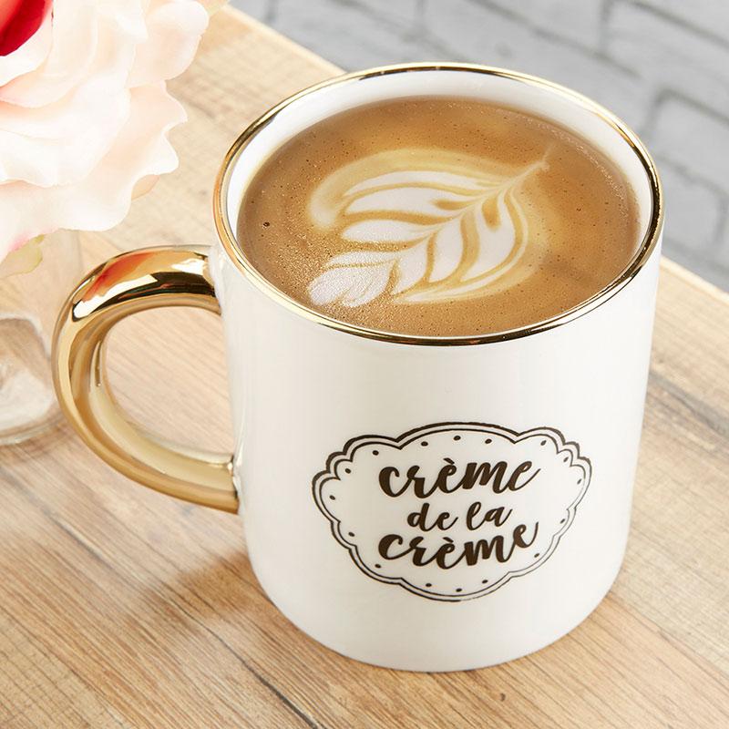 Crème de la Crème 16 oz. Mug with Gold Foil Handle