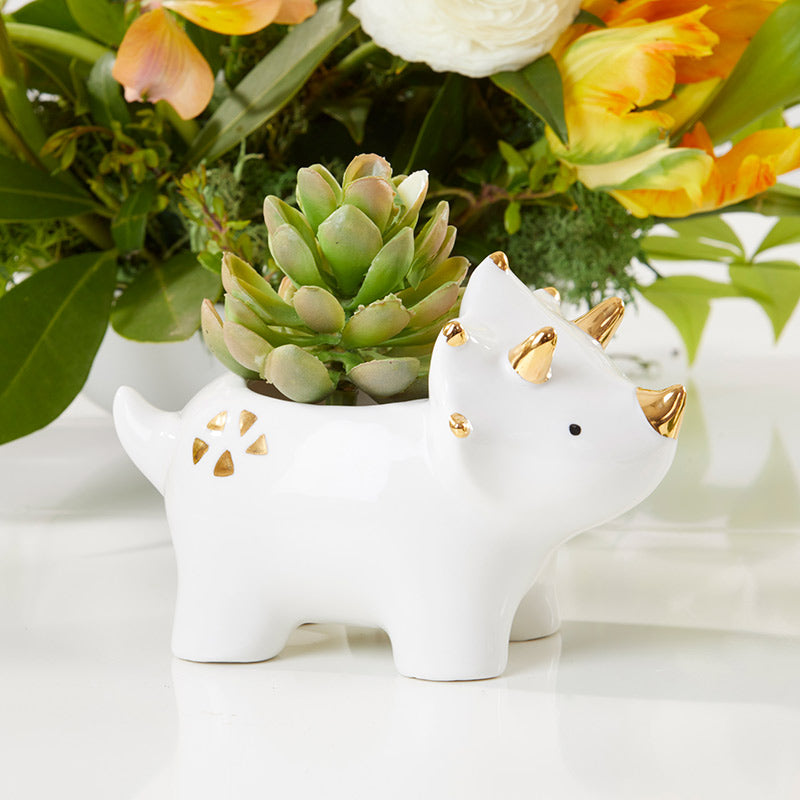triceratops plant pot Dinosaur Ceramic Planter