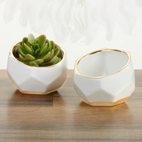 Thumbnail for Geometric Ceramic Planter - Small (Set of 2) Main Image, Kate Aspen | Planter