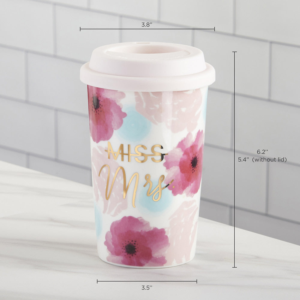 Miss to Mrs. 15 oz. Ceramic Travel Mug