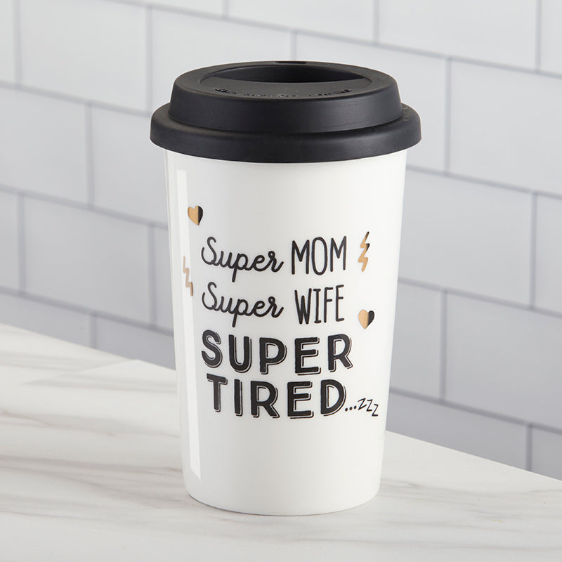 Super Mom 15 oz. Ceramic Travel Mug