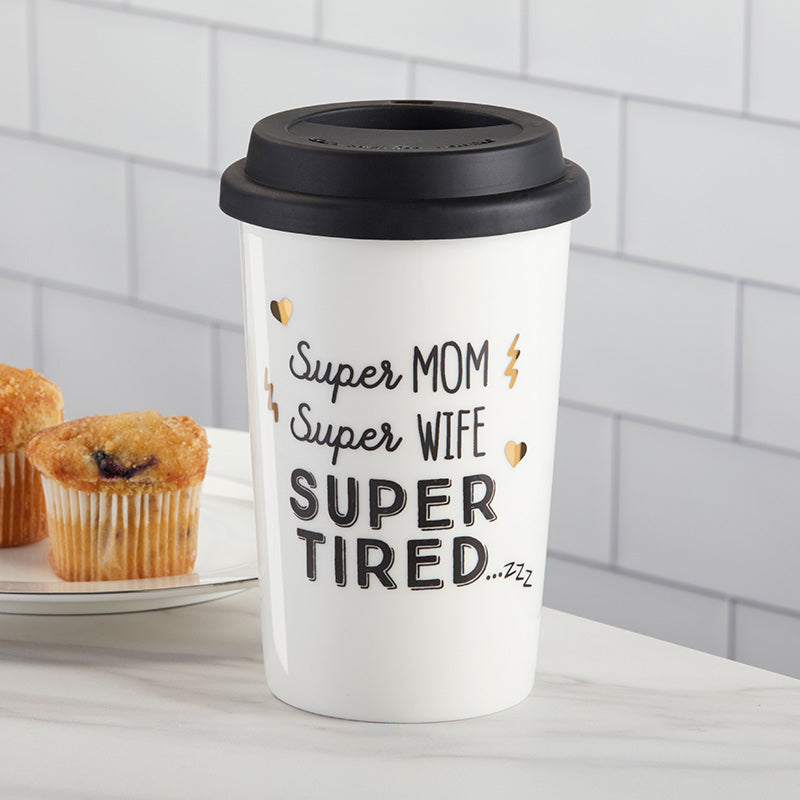 Super Mom 15 oz. Ceramic Travel Mug