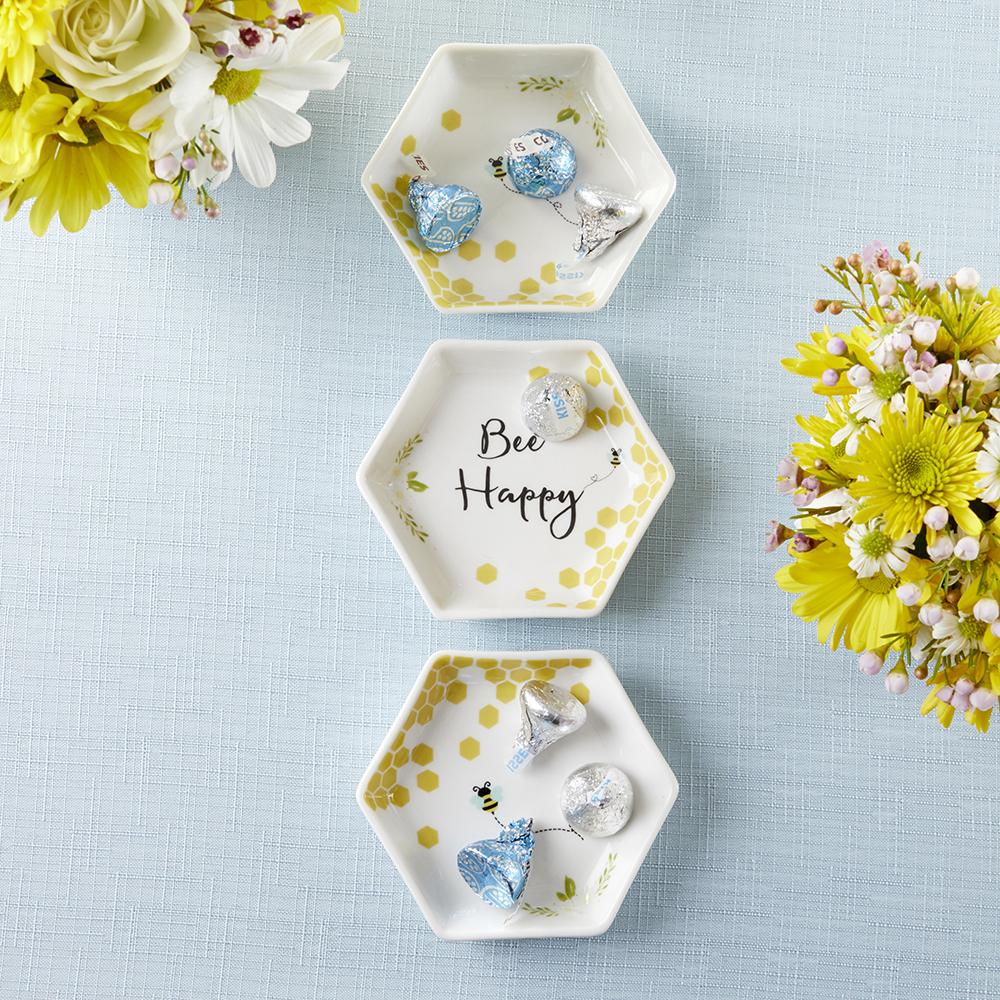 Bee Happy Trinket Dish (Set of 3) Alternate Image 2, Kate Aspen | Trinket Dish