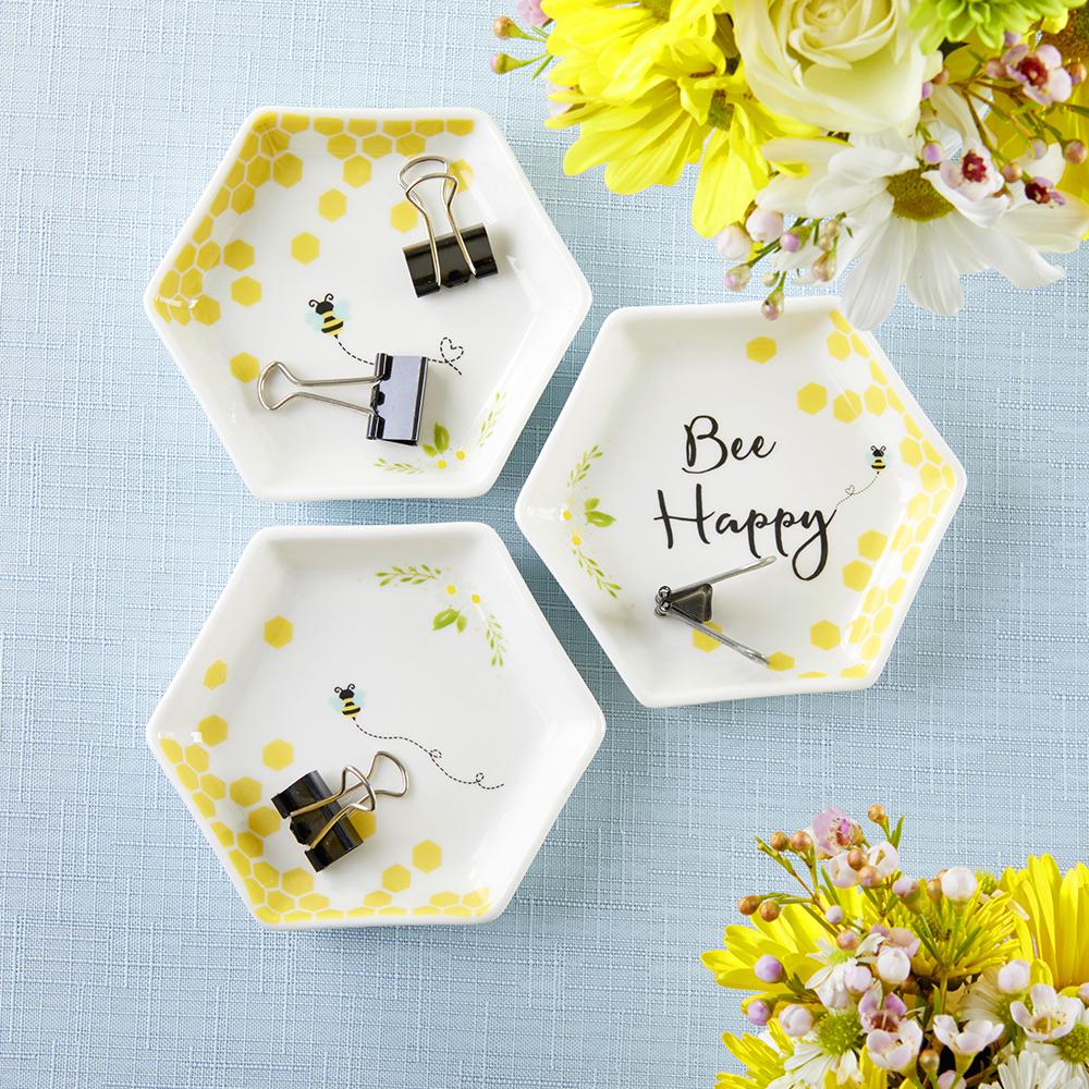 Bee Happy Trinket Dish (Set of 3) Alternate Image 3, Kate Aspen | Trinket Dish
