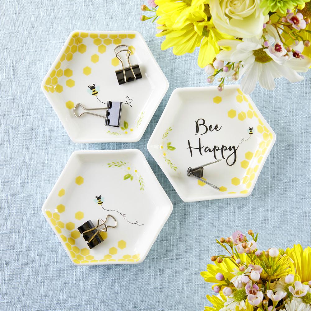 Kate Aspen Bee Happy Trinket Dish (Set of 3)