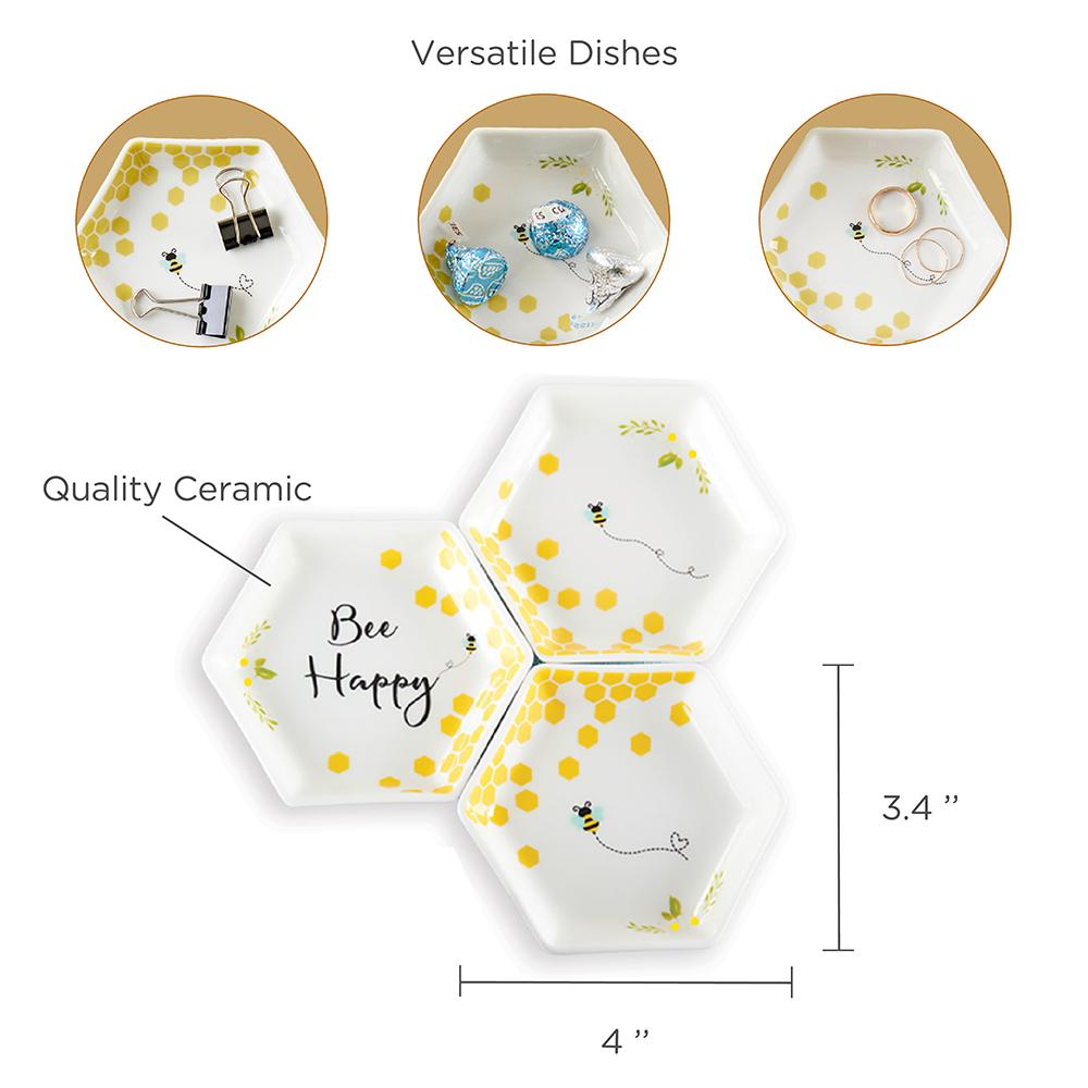 Bee Happy Trinket Dish (Set of 3) Alternate Image 6, Kate Aspen | Trinket Dish