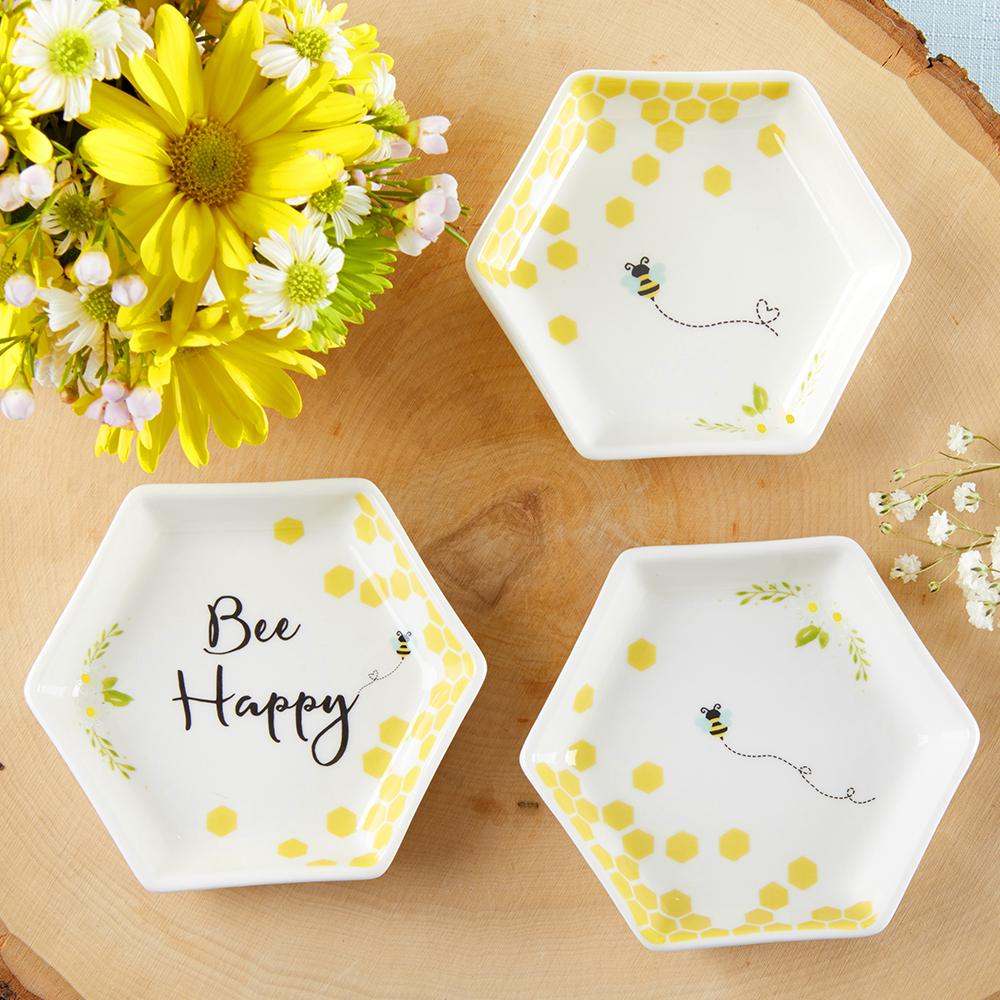 Bee Happy Trinket Dish (Set of 3) Alternate Image 7, Kate Aspen | Trinket Dish