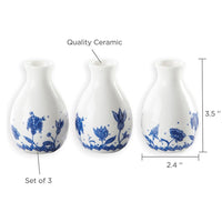 Thumbnail for Blue Willow Ceramic Bud Vase (Set of 3) Alternate Image 6, Kate Aspen | Bud Vase