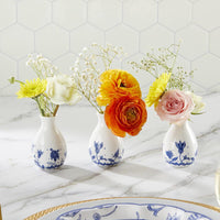 Thumbnail for Blue Willow Ceramic Bud Vase (Set of 3) Alternate Image 7, Kate Aspen | Bud Vase