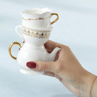 Thumbnail for Tea Time Whimsy Ceramic Bud Vase - Medium Alternate Image 4, Kate Aspen | Bud Vase