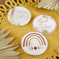 Thumbnail for Boho Ceramic Coaster with Holder (Set of 6) Alternate Image 4, Kate Aspen | Coaster