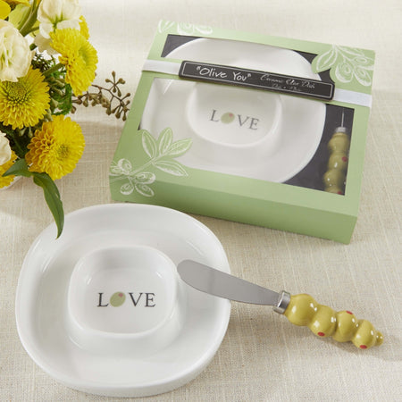 Olive You Olive Tray & Spreader Main Image, Kate Aspen | Kitchen & Barware