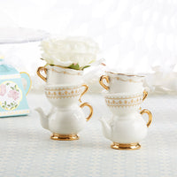 Tea Time Whimsy Ceramic Bud Vase (Set of 2) Main Image, Kate Aspen | Bud Vase