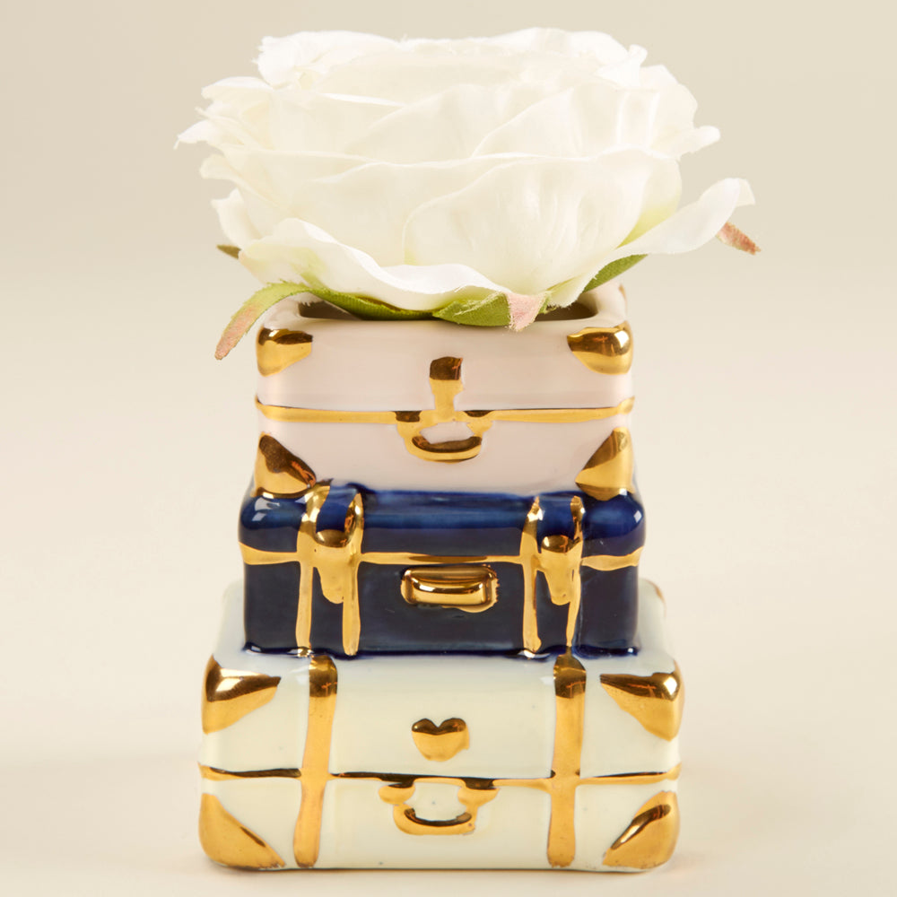Suitcase Ceramic Bud Vase (Set of 2) Alternate Image 4, Kate Aspen | Bud Vase
