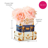 Thumbnail for Suitcase Ceramic Bud Vase (Set of 2) Alternate Image 6, Kate Aspen | Bud Vase