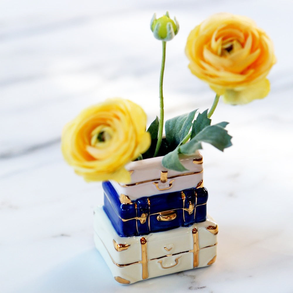 Suitcase Ceramic Bud Vase (Set of 2) Alternate Image 7, Kate Aspen | Bud Vase