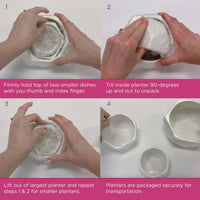 Thumbnail for Geometric Ceramic Planter - Small, Medium & Large (Set of 3) Alternate Image 4, Kate Aspen | Planter
