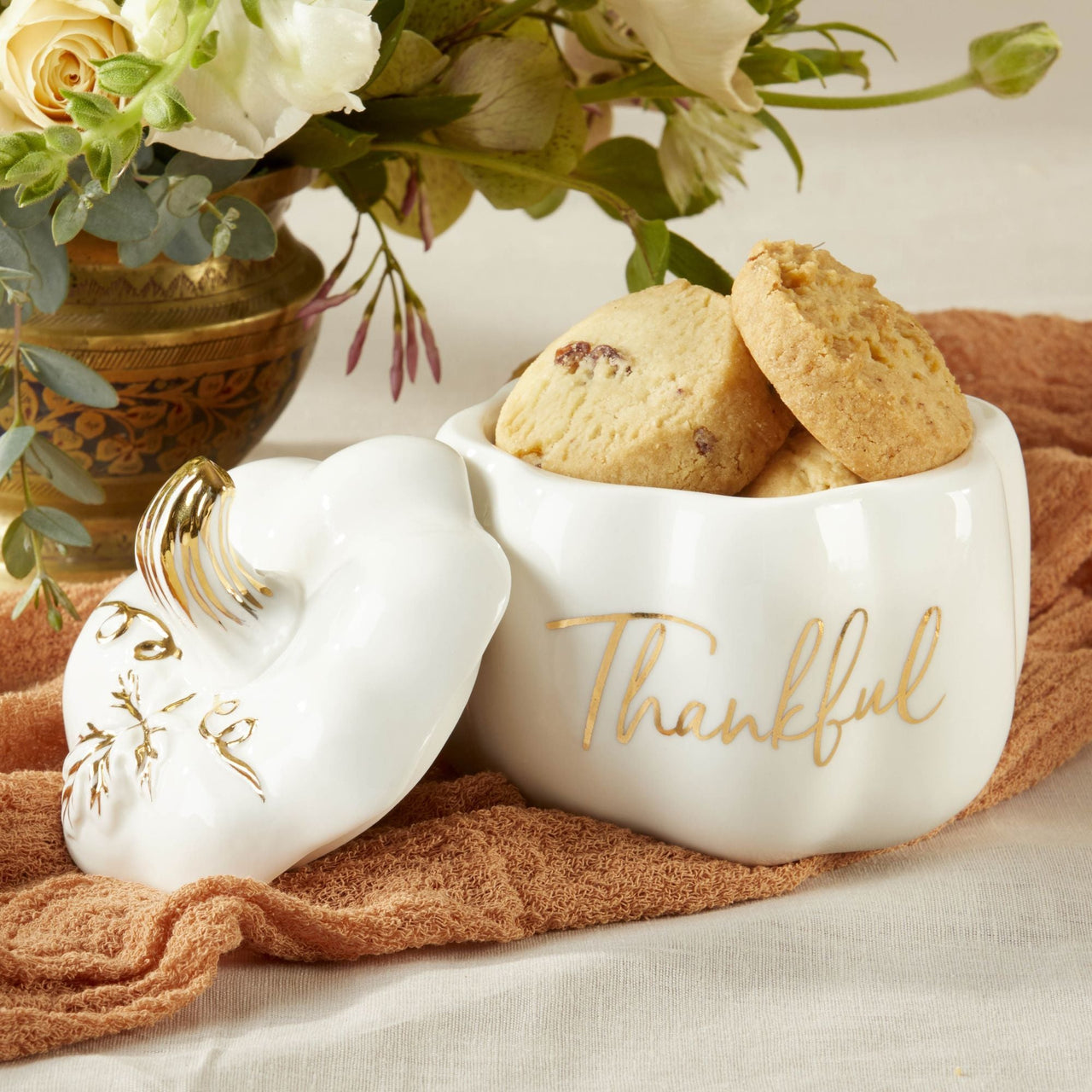 Thankful White Pumpkin Decorative Bowl Alternate Image 4, Kate Aspen | Planter