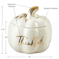 Thumbnail for Thankful White Pumpkin Decorative Bowl Alternate Image 7, Kate Aspen | Planter