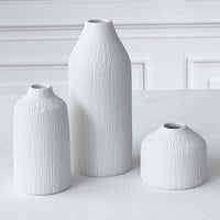 Thumbnail for Boho Ceramic Bud Vase - White (Set of 3) Main Image, Kate Aspen | Vase