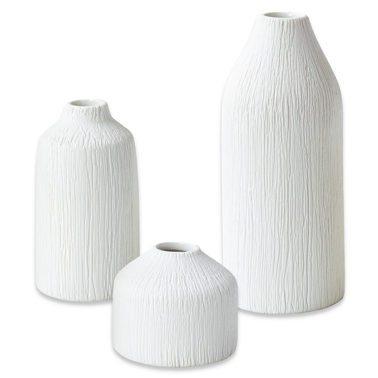 Boho Ceramic Bud Vase - White (Set of 3) Alternate Image 8, Kate Aspen | Vase