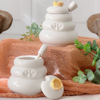 Thumbnail for Bee Hive Ceramic Mini Honey Jar and Dipper Set (Set of 2) Main Image, Kate Aspen | Honey Pot