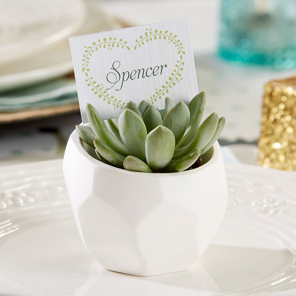 Modern Garden Geometric White Planter (Set of 4)