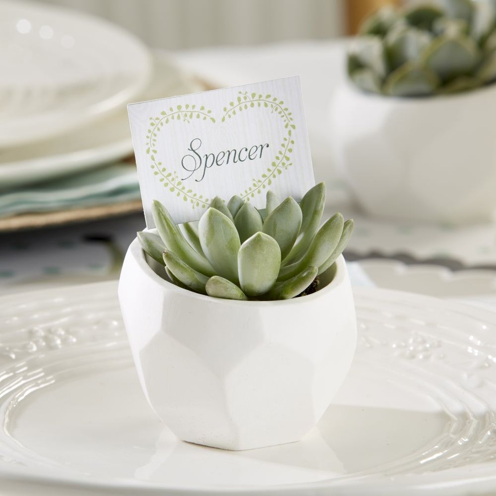 Modern Garden Geometric White Planter (Set of 4)