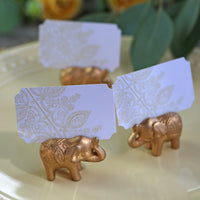 Thumbnail for Gold Lucky Elephant Place Card Holder (Set of 6) Alternate Image 7, Kate Aspen | Place Card Holders & Frames