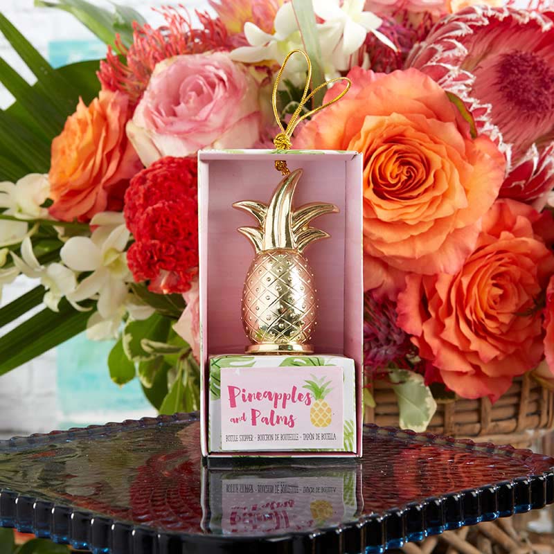 Gold Pineapple Bottle Stopper