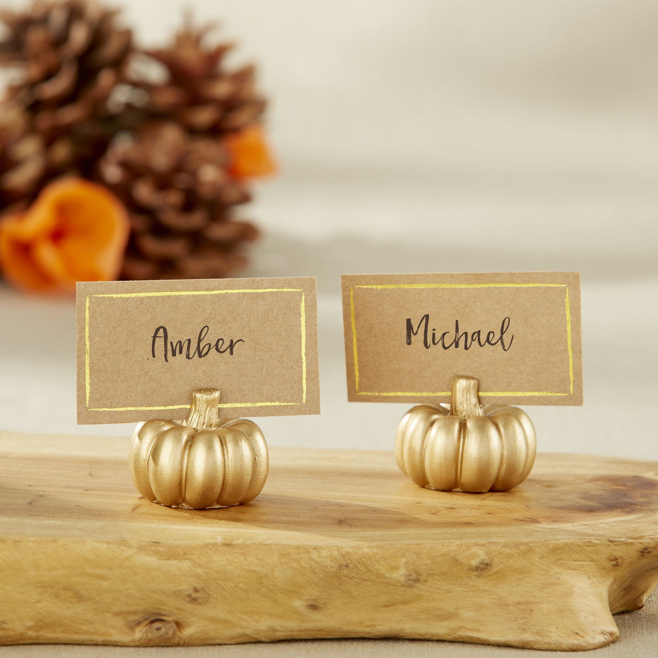 Gold Pumpkin Place Card Holder (Set of 6) Alternate Image 4, Kate Aspen | Place Card Holders & Frames