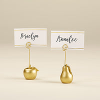 Thumbnail for Gold Apple and Pear Place Card Holder (Set of 6)