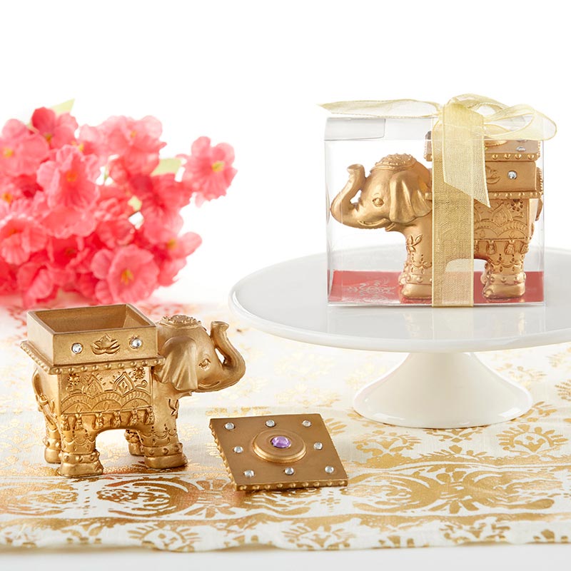 Lucky Golden Elephant Trinket Box
