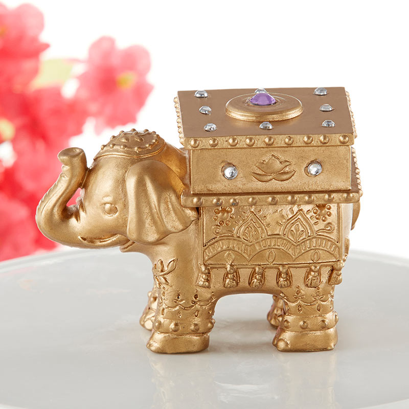 Lucky Golden Elephant Trinket Box