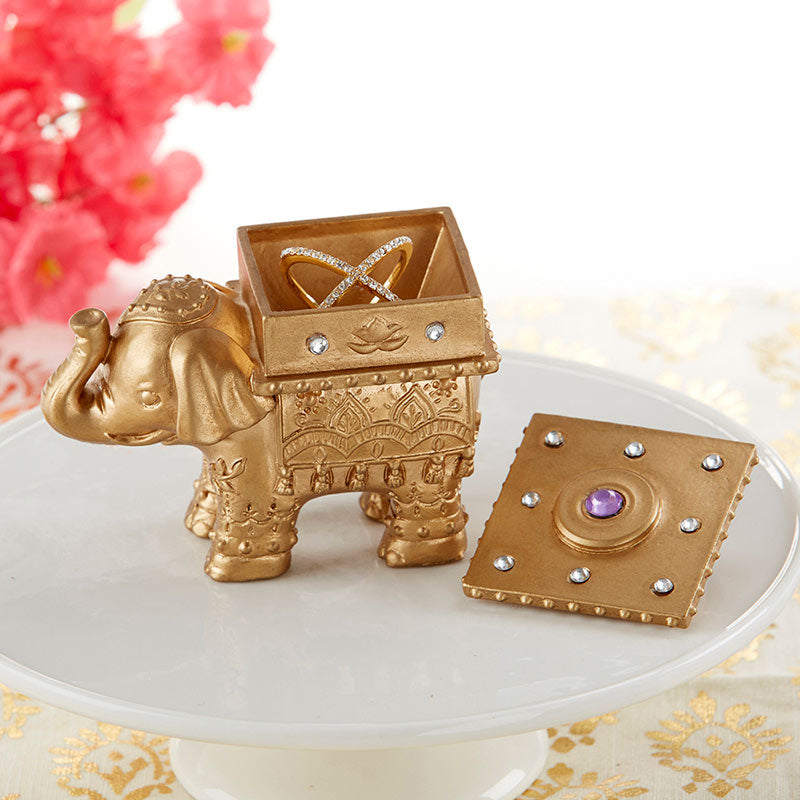 Lucky Golden Elephant Trinket Box