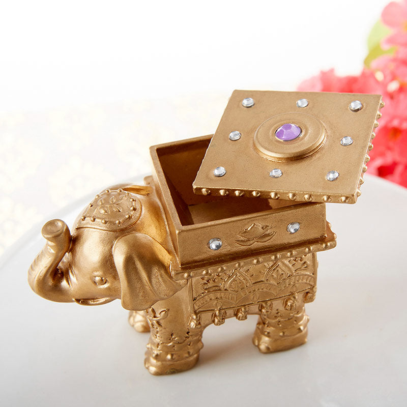 Lucky Golden Elephant Trinket Box