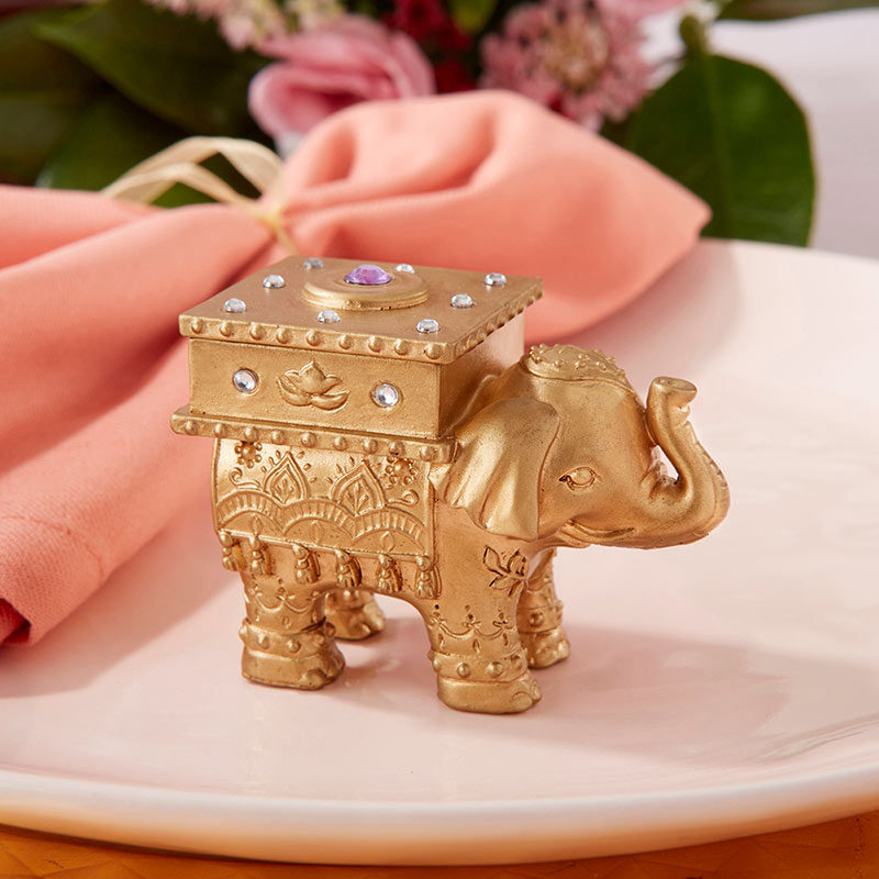 Lucky Golden Elephant Trinket Box