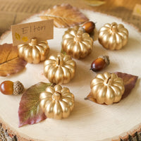 Thumbnail for Gold Pumpkin Place Card Holder (Set of 6) Main Image, Kate Aspen | Place Card/Place Card Holder