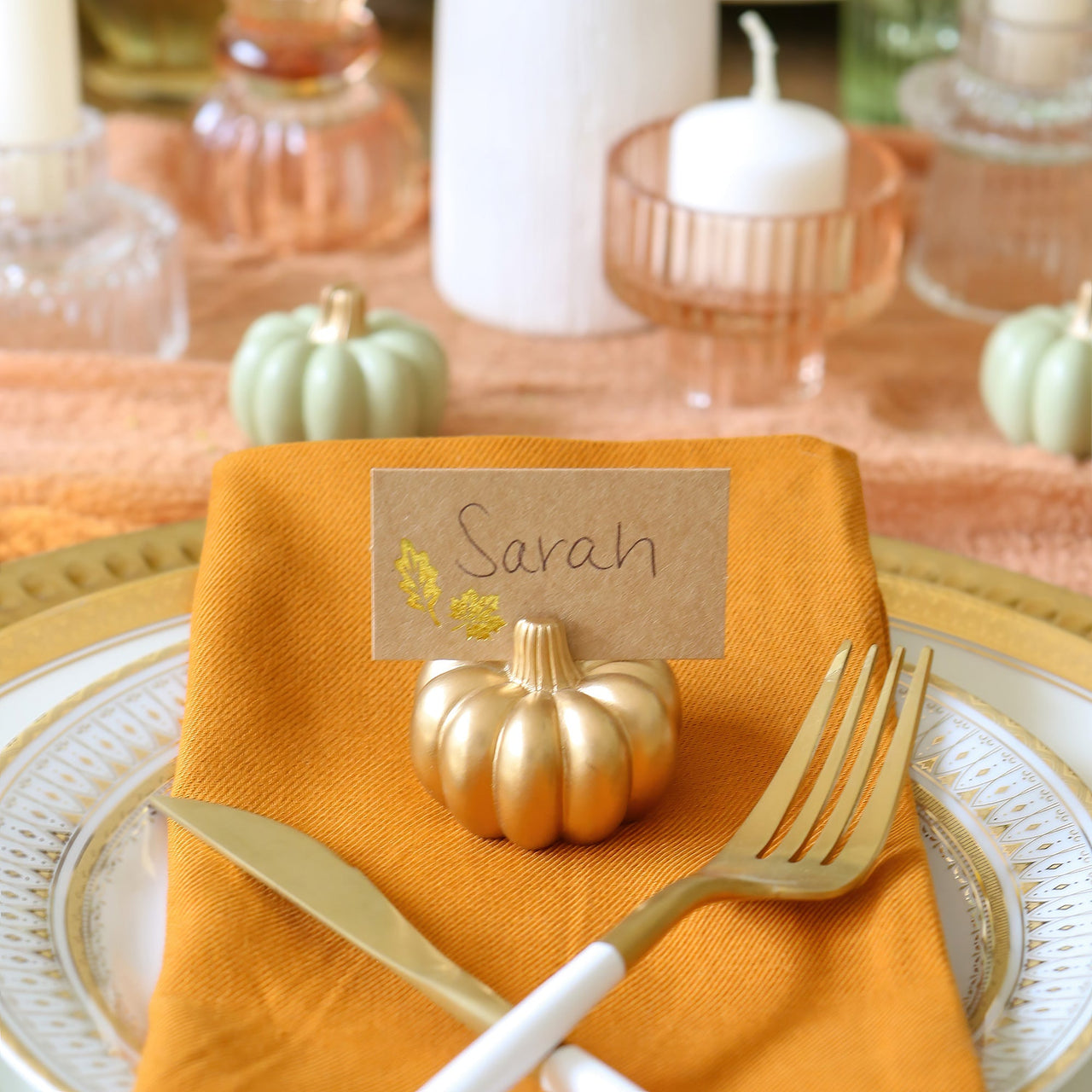 Harvest Gold Pumpkin Place Card Holder (Set of 6)Alternate Image 2, Kate Aspen | Place Card/Place Card Holder