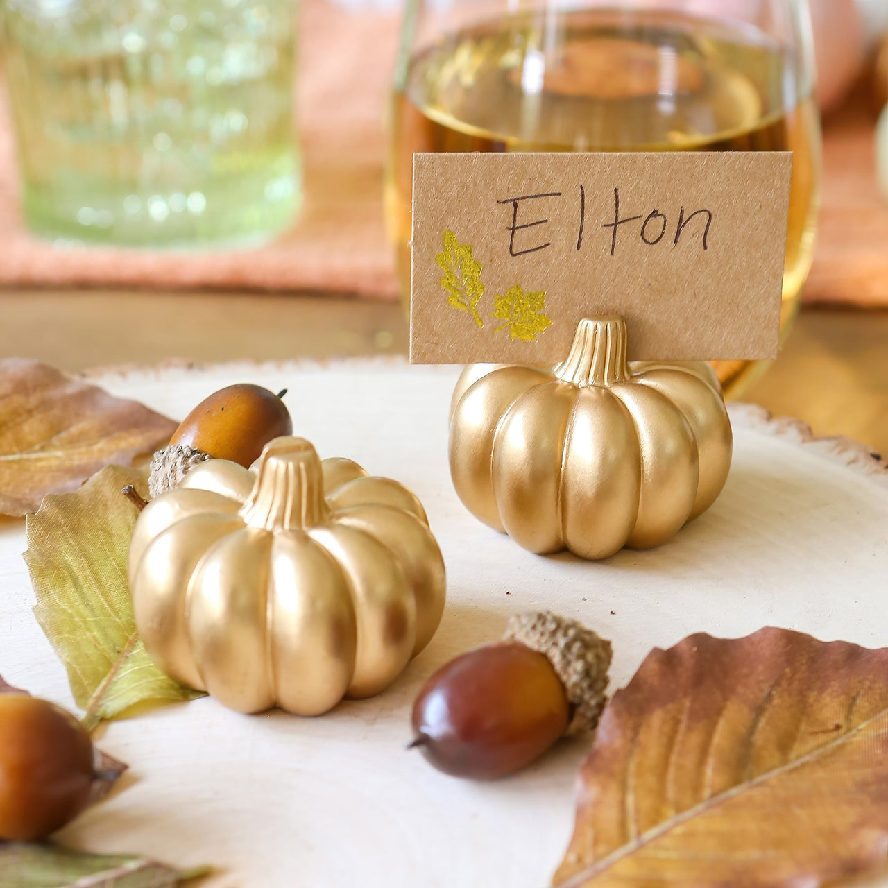 Harvest Gold Pumpkin Place Card Holder (Set of 6)Alternate Image 7, Kate Aspen | Place Card/Place Card Holder