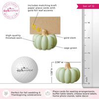 Thumbnail for Sage Green Pumpkin Place Card Holder (Set of 6)Alternate Image 6, Kate Aspen | Place Card/Place Card Holder