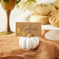 Thumbnail for White Pumpkin Place Card Holder (Set of 6) Main Image, Kate Aspen | Place Card/Place Card Holder