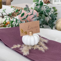Thumbnail for White Pumpkin Place Card Holder (Set of 6) Alternate Image 3, Kate Aspen | Place Card/Place Card Holder
