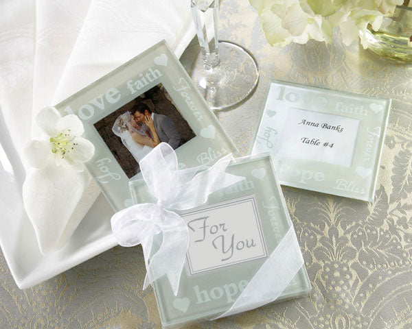 Good Wishes Pearlized Glass Photo Coaster (Set of 2)